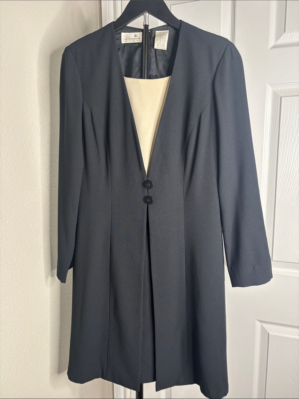 Vintage Classic Black Women's Long Blazer Coat - Unbranded